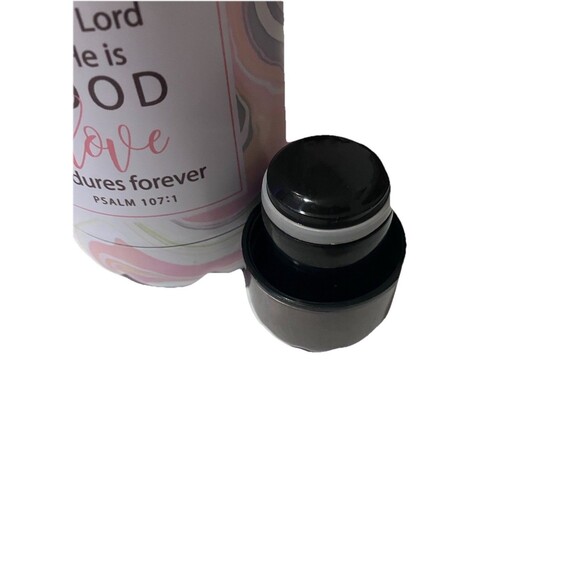 "Give Thanks" Marble Patterned Stainless Steel Water Bottle 20oz Insulated 10.5' - Picture 11 of 15